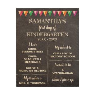 Personalized Chalkboard first day of school sign