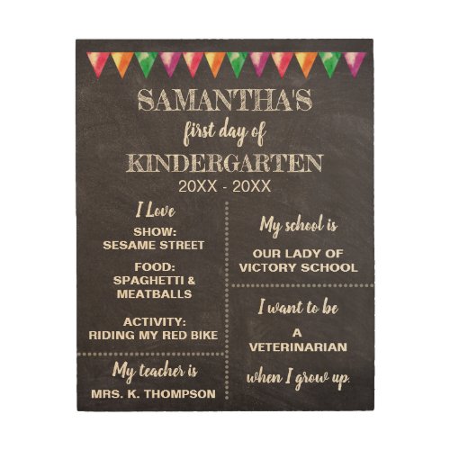 Personalized Chalkboard first day of school sign