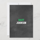 Personalized Chalkboard Football Theme Baby Shower Invitation (Back)