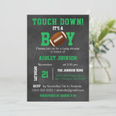 Personalized Chalkboard Football Theme Baby Shower Invitation (Standing Front)