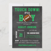 Personalized Chalkboard Football Theme Baby Shower Invitation (Front)