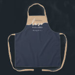 Personalized Challah is Love Made Edible Apron<br><div class="desc">Challah is Love Made Edible. NAVY & TAN. Clean Modern Script design. Her Homemade Challah is a frame-worthy work of art. Sign her masterpiece with a flourish with this understated classy ALL-OVER PRINT APRON. Coordinates with our matching Challah Dough Cover which you can find here: https://www.zazzle.com/collections/coordinated_apron_sets-119984004460509285 ABOUT OUR CHALLAH DOUGH...</div>