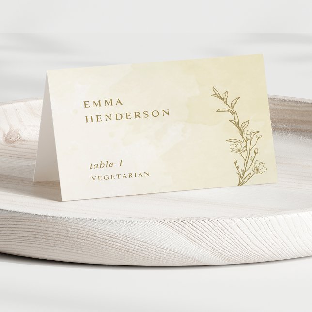 Personalized Champagne Cream Wedding Place Cards (Creator Uploaded)