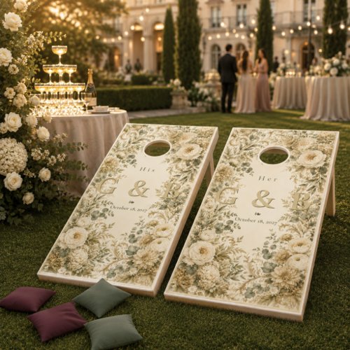 Personalized Champagne Estate Wedding Cornhole Set