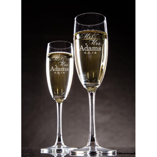 Personalized Champagne Glass Set of Two (Front)