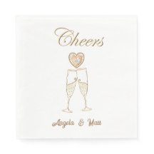 Personalized Champagne Glasses and Hearts 