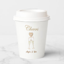Personalized Champagne Glasses and Hearts