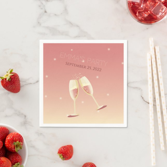 Personalized Champagne glasses Paper Napkins (Insitu)