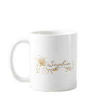 Personalized Champagne Gold Lily Name Mug