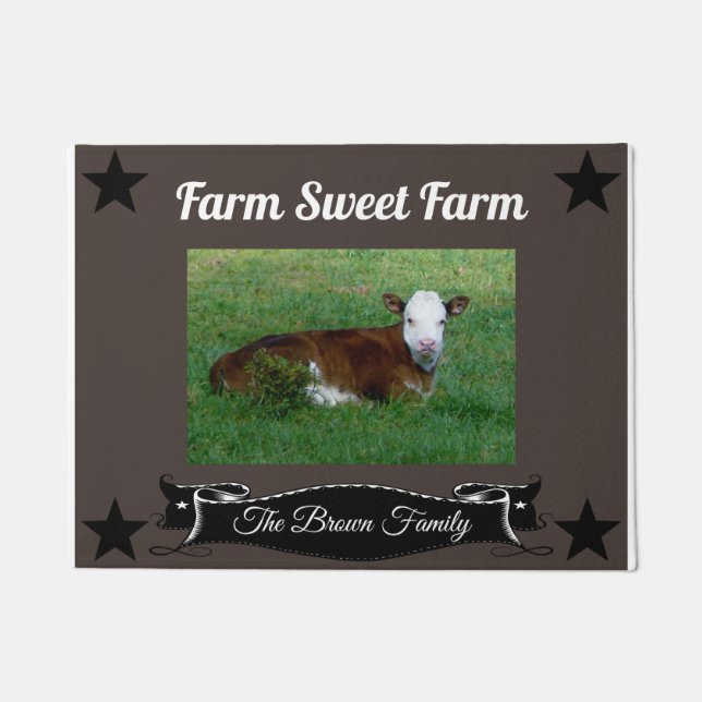Personalized Changeable Name Farm Sweet Farm Doormat (Front)