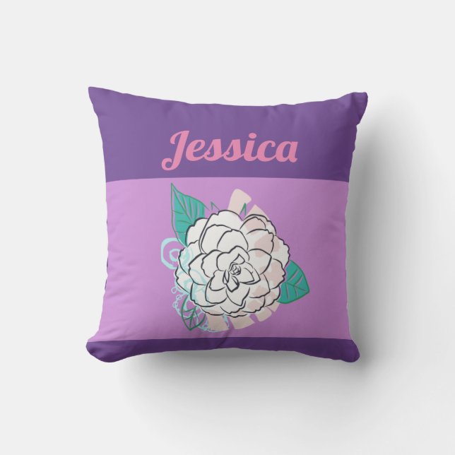 Personalized Changeable Name Throw Pillow (Front)