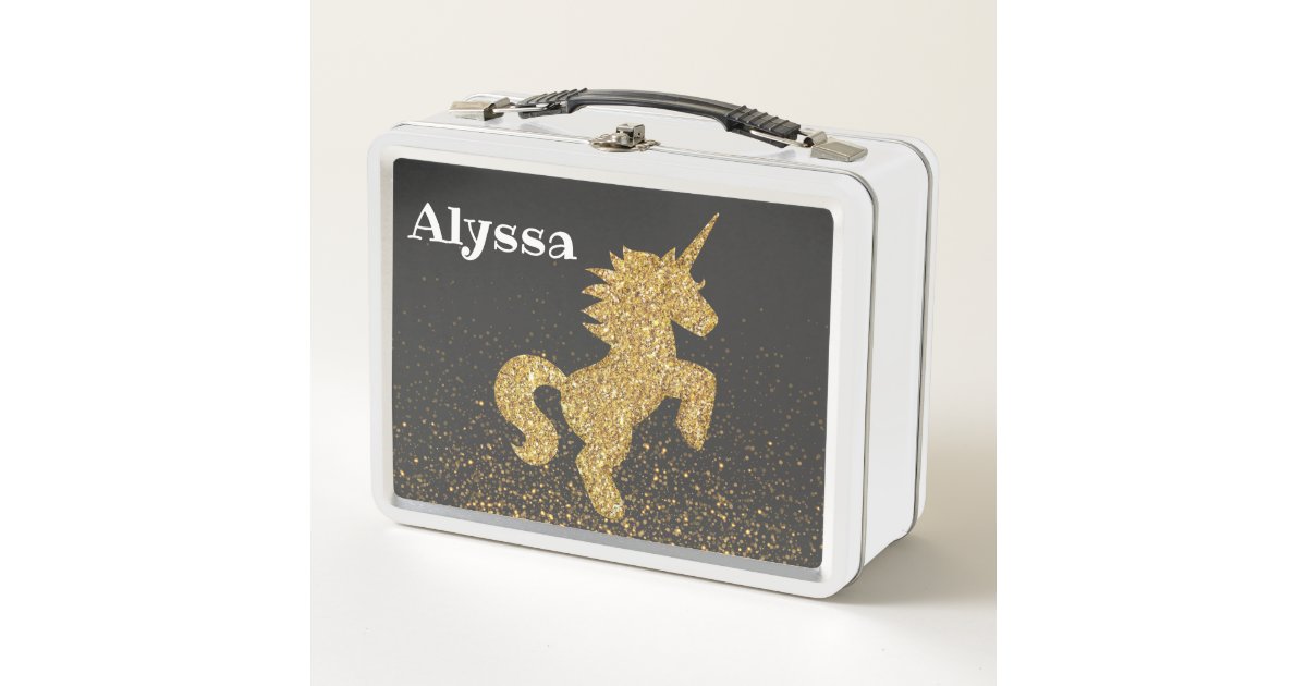 Personalized Changeable Name Unicorn Lunchbox | Zazzle.com