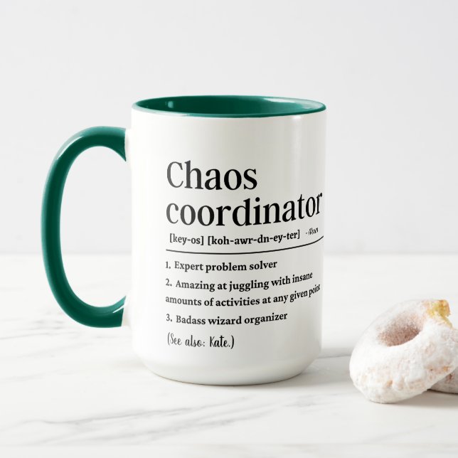 Personalized Chaos coordinator definition  Mug (With Donut)