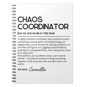 Personalized Chaos Coordinator Notebook, Funny Def Notebook
