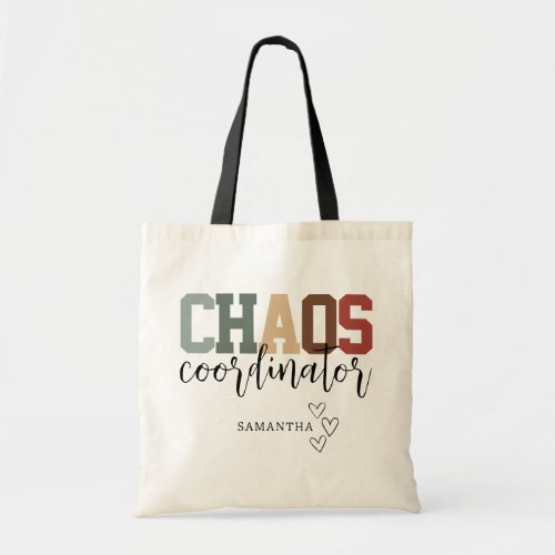 Personalized Chaos Coordinator Tote Bag Mom Gift