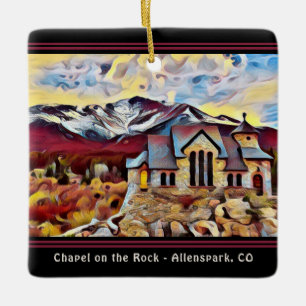Personalized Chapel on the Rock Colorado Christmas Ceramic Ornament