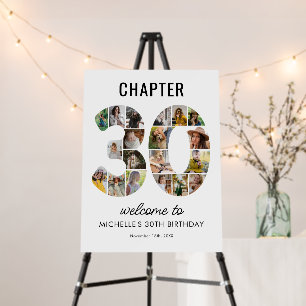 Personalized Chapter 30 Photo Birthday Display Foam Board