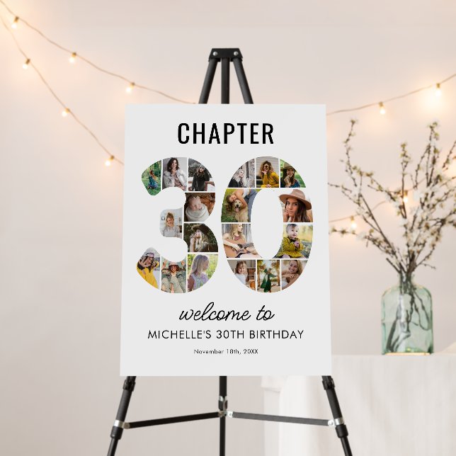 Personalized Chapter 30 Photo Birthday Display Foam Board (In Situ (Stand))