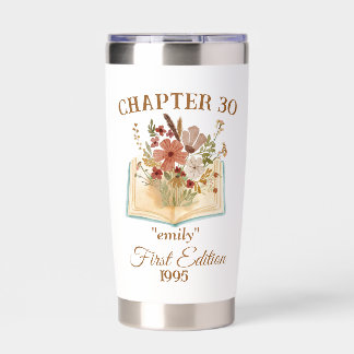 Personalized Chapter 30th Birthday, Book Lover Insulated Tumbler
