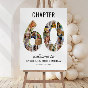 Personalized Chapter 60 Photo Birthday Display Foam Board