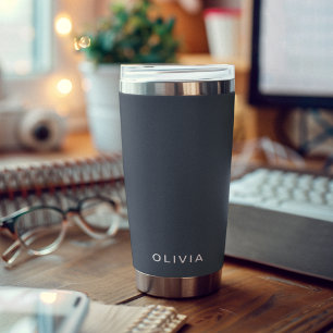 Personalized Charcoal Blue Custom Insulated Tumbler