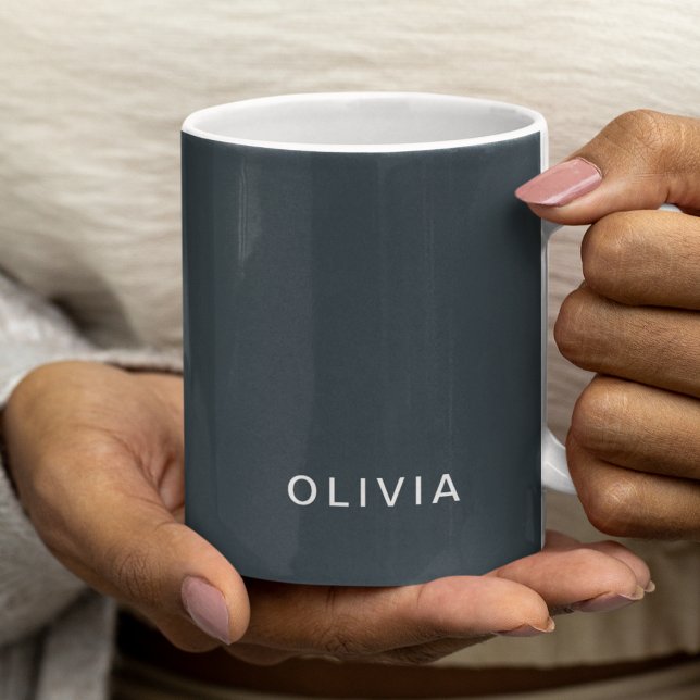 Personalized Charcoal Blue Custom Mug | Elegant  (Creator Uploaded)