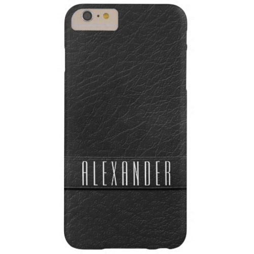 Personalized Charcoal Gray Faux Leather Phone Case