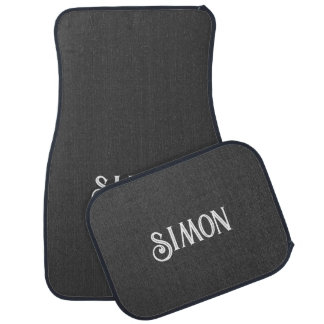 Personalized Charcoal Gray Name Car Floor Mat