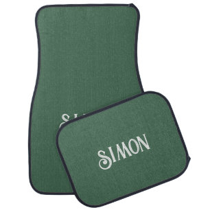 Personalized Charcoal Green Name Car Floor Mat
