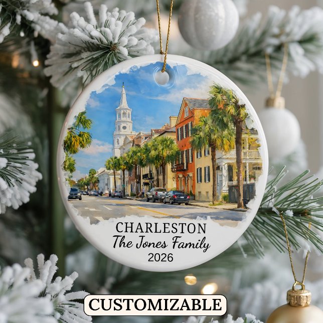 Personalized Charleston, Custom South Carolina Ceramic Ornament (Creator Uploaded)