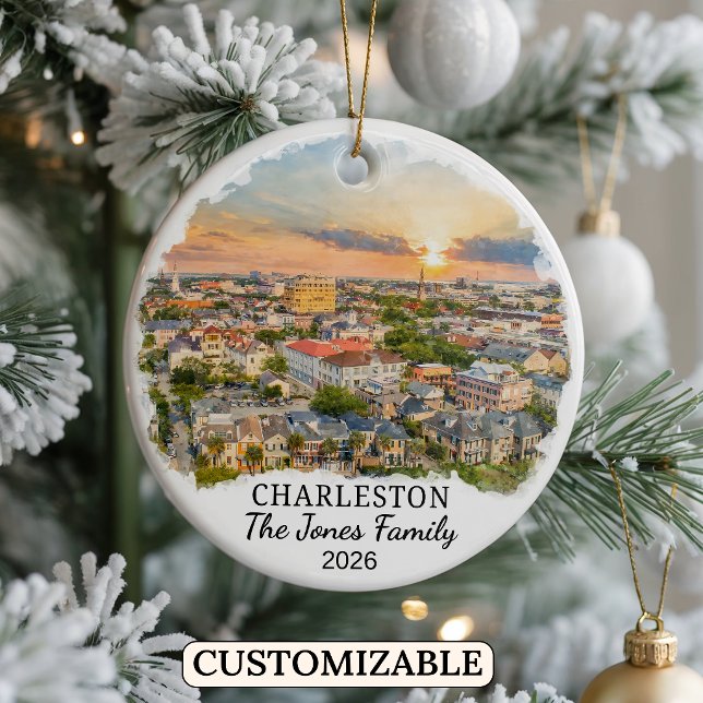 Personalized Charleston, Custom South Carolina Ceramic Ornament (Creator Uploaded)