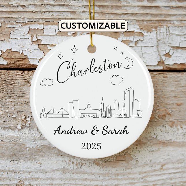 Personalized Charleston Ornament, South Carolina Ceramic Ornament (Creator Uploaded)