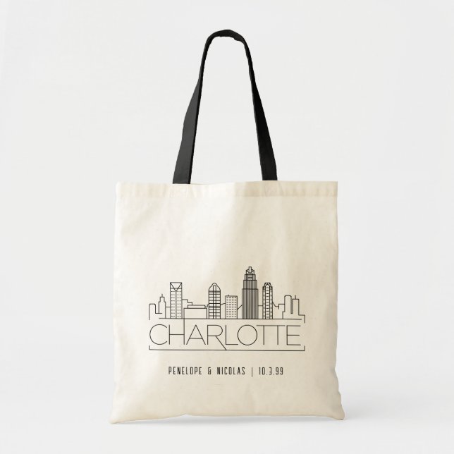 Personalized Charlotte Wedding Welcome Bag Tote (Front)