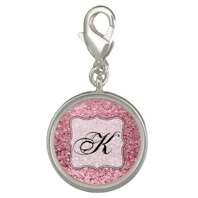 Personalized Charm Jewelry Rose Gold Glitter (Front)