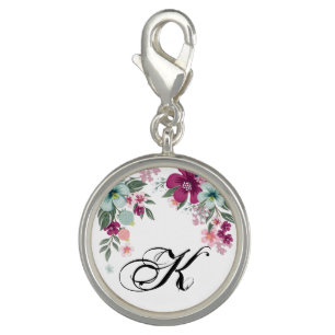 Personalized Charm Jewelry Tropical Flower on Whit