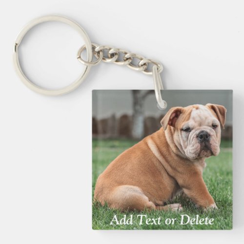 Personalized Charming English Bulldog Puppy Keychain
