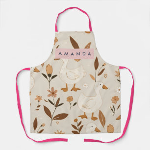 Personalized Charming Farmhouse Ducks Pattern Apron