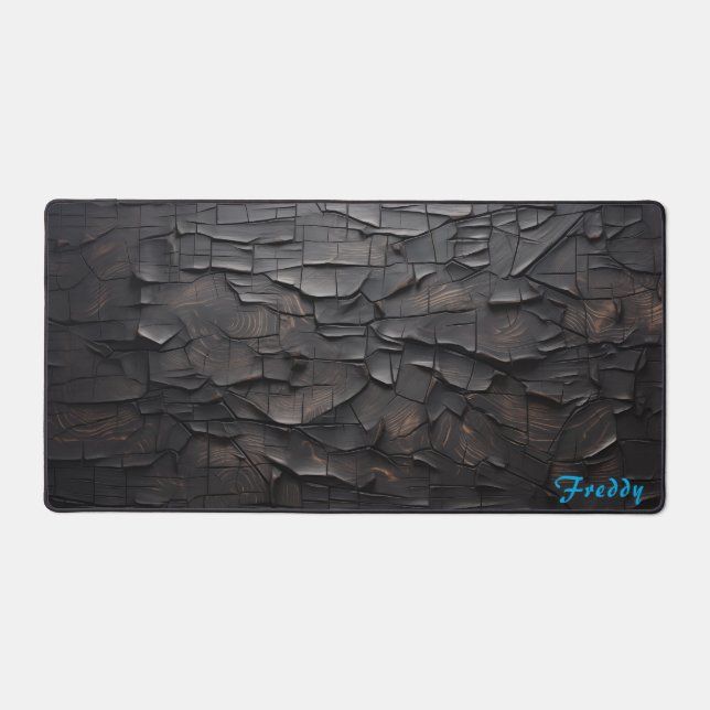 Personalized Charred Wood Image Desk Mat (Front)