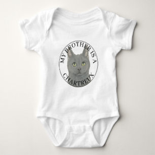 Personalized Chartreux Cat Big Brother Baby Bodysuit