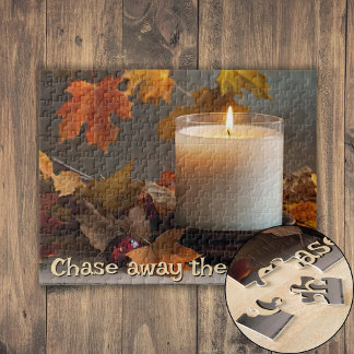 Personalized Chase Away the Gloom Autumn-Themed Jigsaw Puzzle