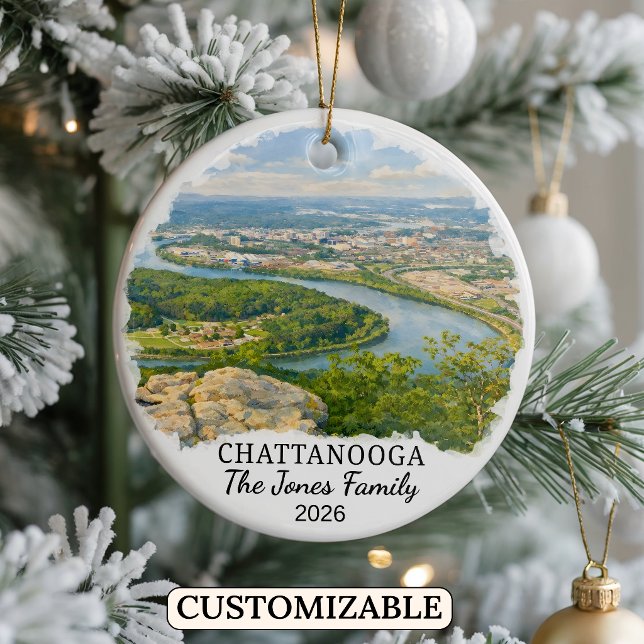 Personalized Chattanooga Ornament, Custom Tennesse Ceramic Ornament (Creator Uploaded)