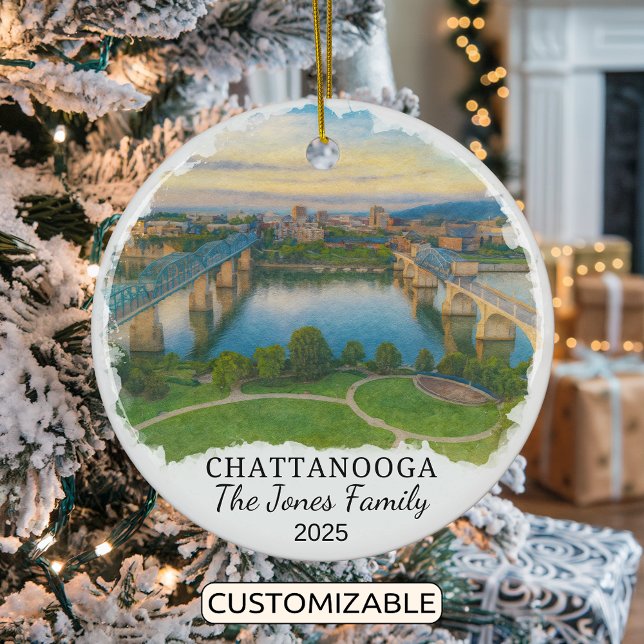 Personalized Chattanooga Ornament, Tennessee Ceramic Ornament (Creator Uploaded)