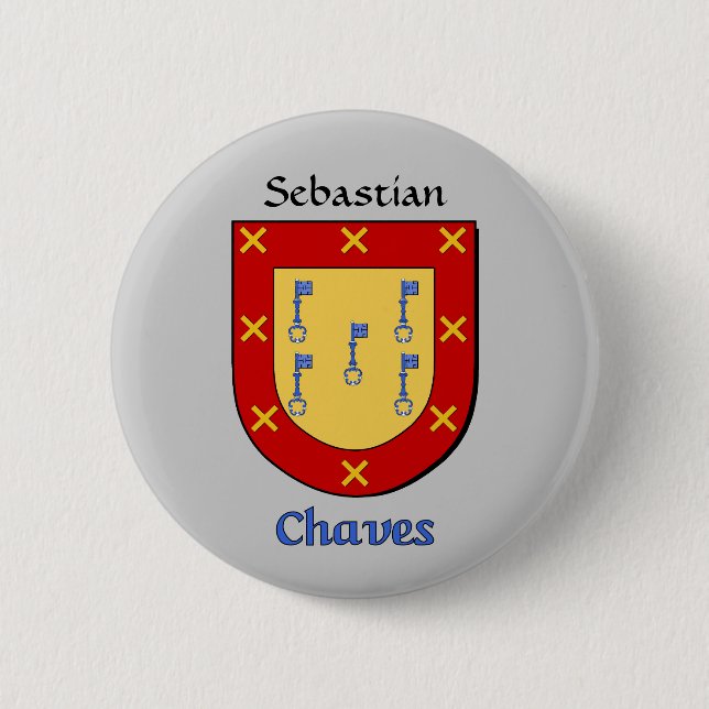 Personalized Chaves Historical Shield Pinback Button (Front)