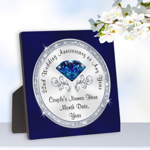 Personalized Cheap. 22nd Anniversary Gift for Wife Plaque