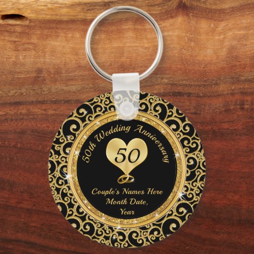 Personalized Cheap 50th Anniversary Favors  Keychain