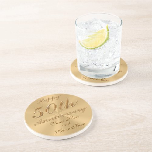 PERSONALIZED Cheap 50th Wedding Anniversary Gifts Coaster
