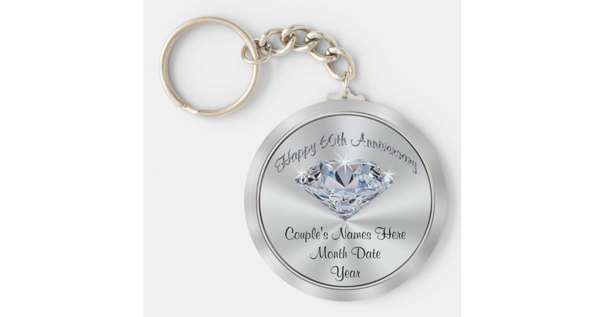Personalized Cheap 60th Anniversary Party Favors Keychain
