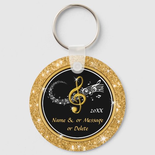 Personalized Cheap Music Themed Party Favors Keychain