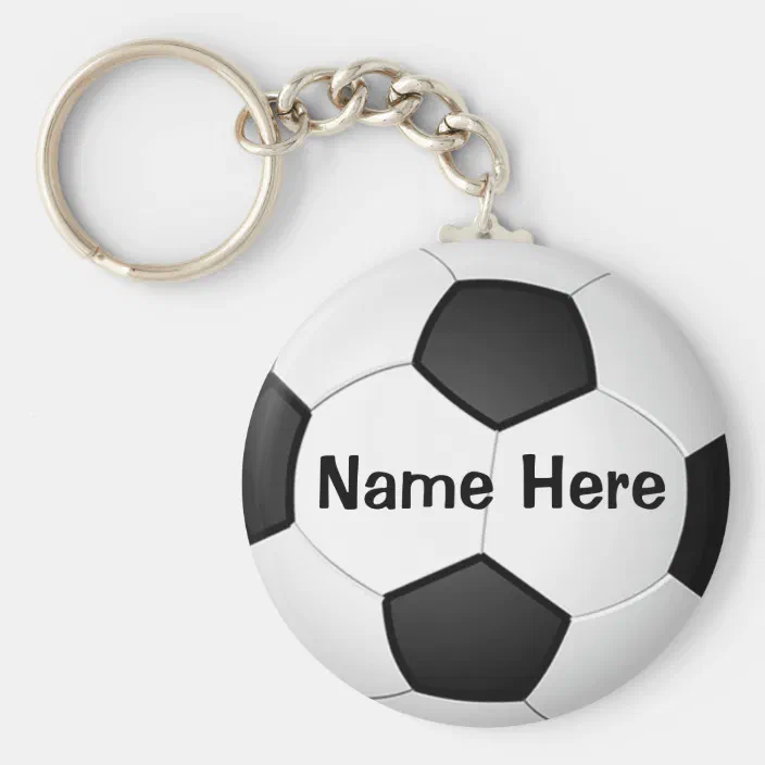 ENGRAVED FREE A Football Player Female Personalised Metal Keyring in Gift Box 