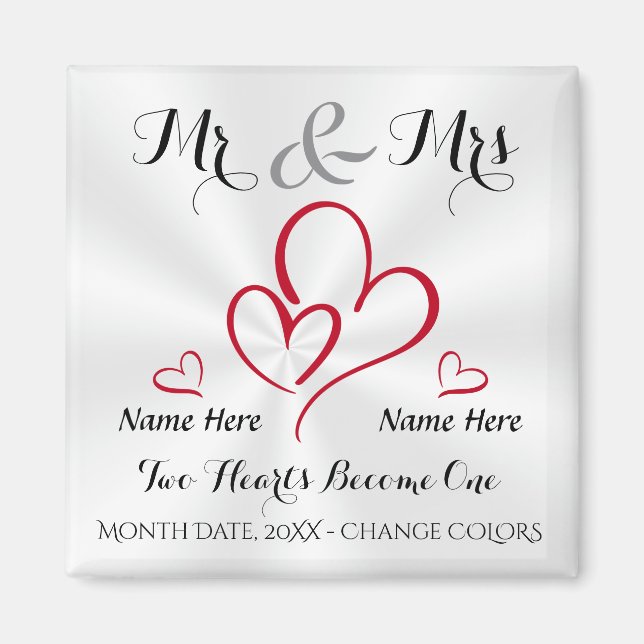Personalized Cheap Wedding Favors for Guests Magnet (Front)